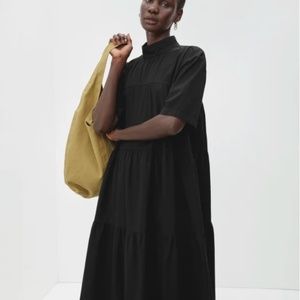 NWT Everlane Tiered Mock Neck Dress, Size S